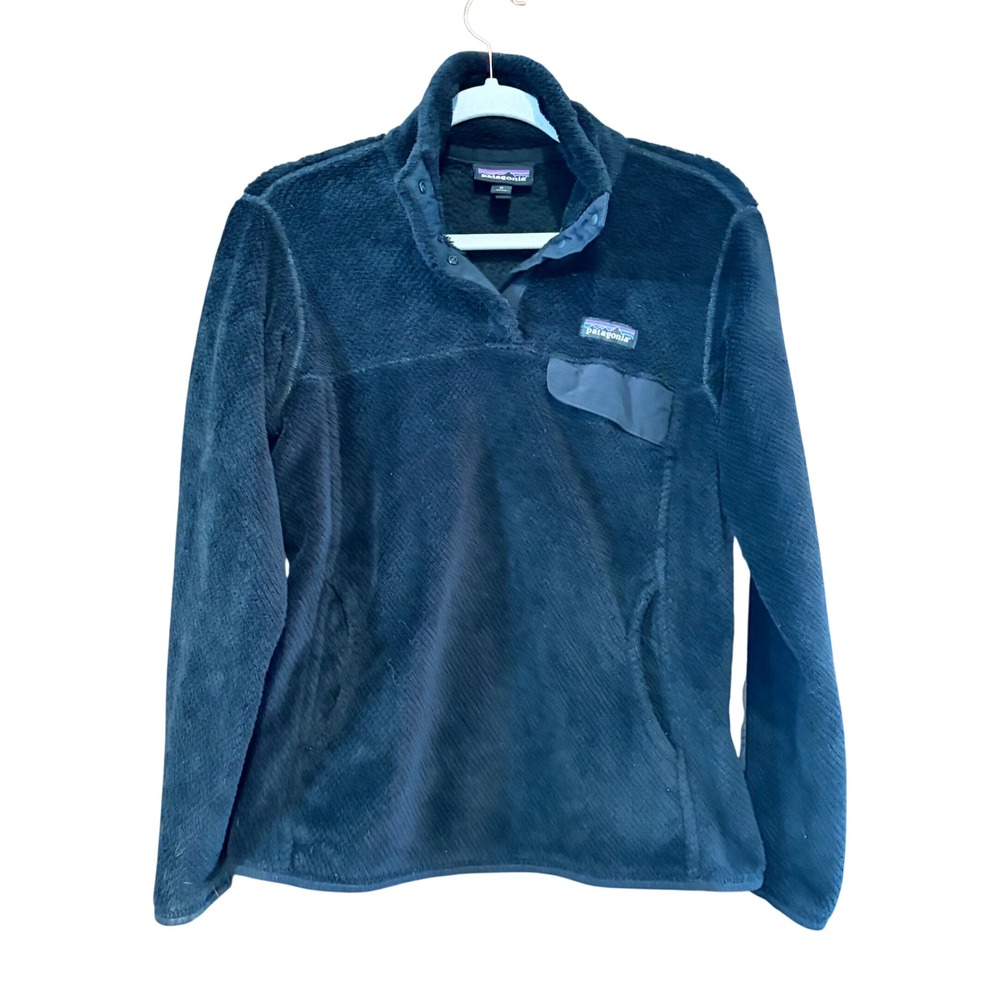 Patagonia Re-Tool Snap-T Pullover Fleece Jacket Black Womens Medium 25442